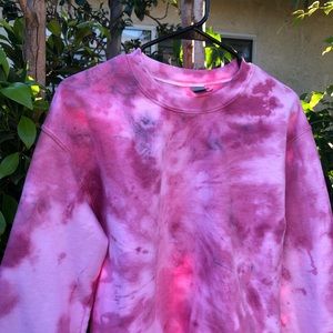 Pink ft black Tie Dye Crewneck Sweatshirt 💗